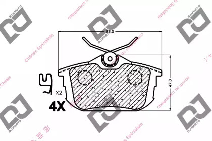 Комплект тормозных колодок DJ PARTS BP1265